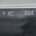 a.n.a  Black High-Rise coated denim Midi Skirt casual modest 12 fall neutral Photo 9