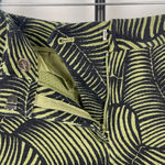 Ann Taylor  Olive Green Black Devin City Tropical Palm Flat Front‎ Shorts Photo 5