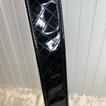 Black Patent Leather Wide Quilt Textured Belt Small Photo 6