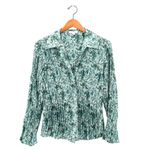 Vince  Berry Blooms Pleated Floral Satin Shirt Top Blouse M Photo 3