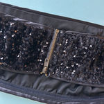 Black Sequin Bandeau Crop Top Size XS Photo 4