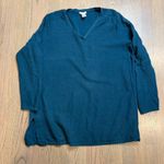 J Jill Teal V Neck Long Sleeve Knit Tunic Sweater Top Women's Size L Green Size L Photo 0