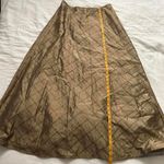 INC Gold beaded diamond silk maxi skirt full skirt stiff hem Size 12 Photo 7