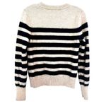 ZARA wool alpaca blend stripe sweater rhinestone buttons M Photo 3