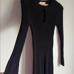 BODEN Ribbed Cut Out Dress Black Keyhole Neck‎ Long Sleeve Fitted 6 Photo 6