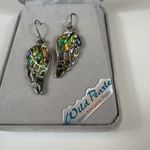 Wild Pearle Stours‎ Abalone Shell Wing Earrings Hypoallergenic Posts Iridescent Silver Photo 1