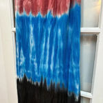 ZARA  | Red Blue Black Tie Dye Bohemian Beach Coastal Maxi Slip Dress Size M Photo 6