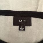 Fate Striped Layered Look Sweater Black Open Back Wool Blend Casual Size Large Photo 2