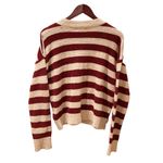 Altar'd State Red Tan Striped Sweater Oversized Fuzzy Soft M Photo 2