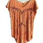Indah Womens Crochet Top Sz S/M Orange Butterfly Cut Out Boho Photo 1