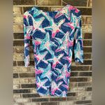 Lilly Pulitzer  Beacon Dress Star Struck Print Starfish Blue Pink Coastal Stretch Photo 3