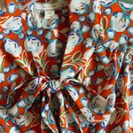 Pleione Retro Floral Tie‑Neck Sleeveless Blouse tank Orange Blue - M EUC Photo 4