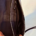 Banana Republic  Clutch Black Herringbone Wool Blend Leather‎ Trim Wristlet Bag Photo 8