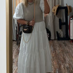 White and tan dress Photo 0