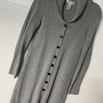 Orvis  Sweater Cardigan Women XS Gray Cashmere Wool Blend Long Button Front Cable Photo 2