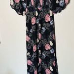 Nicholas Black Purple Floral 100% Silk Square Neckline A Photo 3