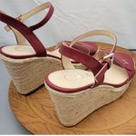 Calvin Klein Women's Hamal Wedge Sandal Cherry Red Size 10 EUC Photo 2