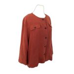 Samantha Grey Suede Feel Button Shirt Blazer Lightweight Jacket Sz 14 Orange Photo 3