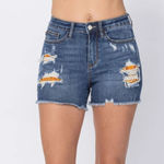 Judy Blue  floral patch distressed‎ denim jeans Photo 2