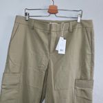 Vince  Womens Cotton Cropped Utility Pants Size 16 Khaki Photo 3