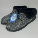 Hey Dude Wendy Fold Boho Black Faux Fur Lined Loafer Slip On Shoes W11 Photo 1