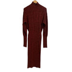 KENZO Rib Long Sleeve Wool & Cotton Midi‎ Sweater Red Dress Size Medium $626 Photo 1