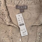 J.Crew NWT Women’s Holiday gold sequin polo collared sweater S Photo 3