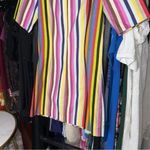 LPA New Button Up Linen Mini Dress in Rainbow Stripe Photo 10