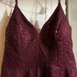 B. Smart Maroon Sequin Lace Homecoming Dress Photo 3