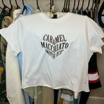 Pretty Little Thing Petite White Cap Sleeve Graphic Crop Top Photo 1