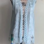 Soft Surroundings  Boho Floral Asymmetrical Open Cardigan Vest Photo 3