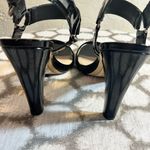 Karl Lagerfeld  Black Patent Leather Sandals Photo 7