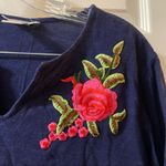 Rebecca Malone  Navy Embroidered Short Sleeve Tee Photo 3
