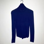 ZARA Turtleneck Ribbed Sweater Slim Fit Pullover Long Sleeve Blue Size S Photo 3