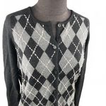 Dana Buchman  Argyle Cardigan 100% Wool Classic Tennis Prep Y2K Women Size Large Photo 2
