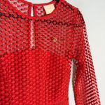 Sage & Paije Selfie Leslie bright red Aramis Long Sleeve Lace & Ruffle Dress Photo 3