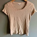 Blu Pepper  Cream Scalloped T-Shirt | Size: L Photo 0