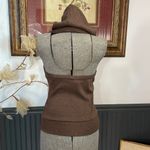 Old Navy Vintage Y2K  Brown Metallic Sleeveless Halter Hoodie Zip Vest - S 💚🎀 Photo 7