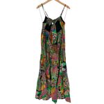 Gianni Bini GB Leaf Print V-Neck Tie-Back Tiered Maxi Dress size Juniors Medium NWT Tropical Photo 8