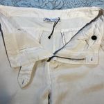 ZARA  Cotton Linen Blend Oyster White High Waist Ankle Crop Pants NEW! Sz M💛 Photo 5