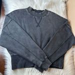 Habits Black Acid Wash Cropped Sweatshirt Size Small Black Photo 9