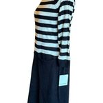 Calvin Klein  Sweater Dress Mock Neck Black White Stripes Womens Medium New Photo 2