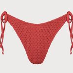 BERLOOK Red Crochet Tie Bikini Bottom ONLY 41 Size XL Photo 5
