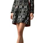Tucker Black White Diamond Stripe Mini Sweater Dress Womens Small Photo 0