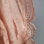 Large Pink Sheer Lightweight Lace Scalloped Edged Scarf Photo 5