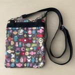 LeSportsac Gray Toot Print Triple 3 Zip Crossbody Mushroom Hearts Butterflies Photo 2