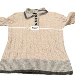 Central Park West RTR Bobbie Cream Long Sleeve Cable Knit Polo Sweater Sz XS Photo 9