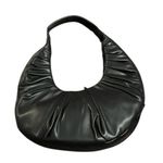 Badgley Mischka Black Vegan Leather Pleated Shoulder Bag with Silver Hardware Photo 1