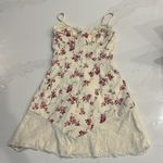 We Wore What  Lace Peplum Corset Linen Blend Mini Dress Photo 2
