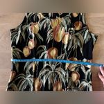 VTG Tori Richard Honolulu Hawaiian fruit dress midi maxi black green tan medium Photo 6